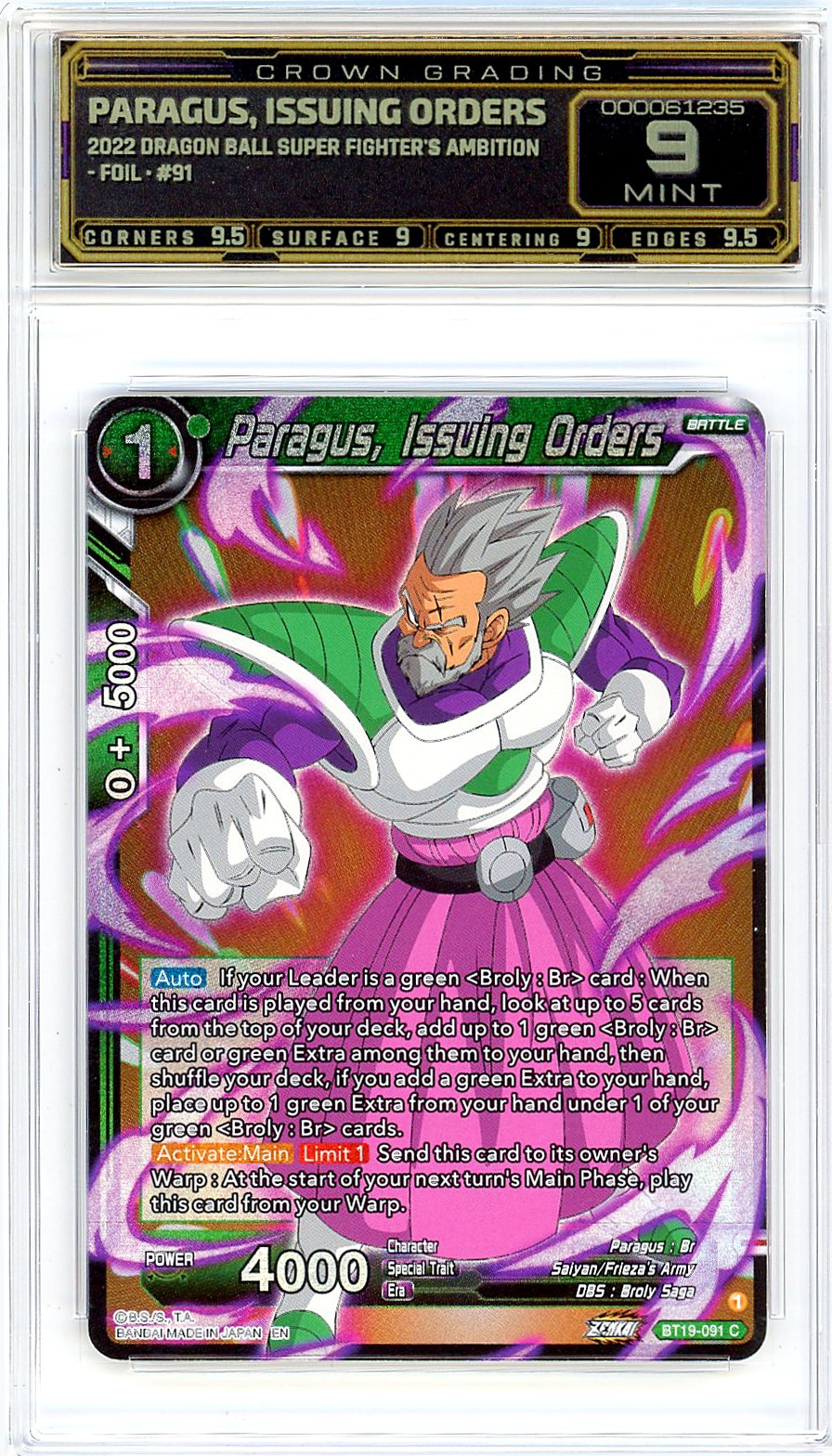 Paragus, Issuing Orders